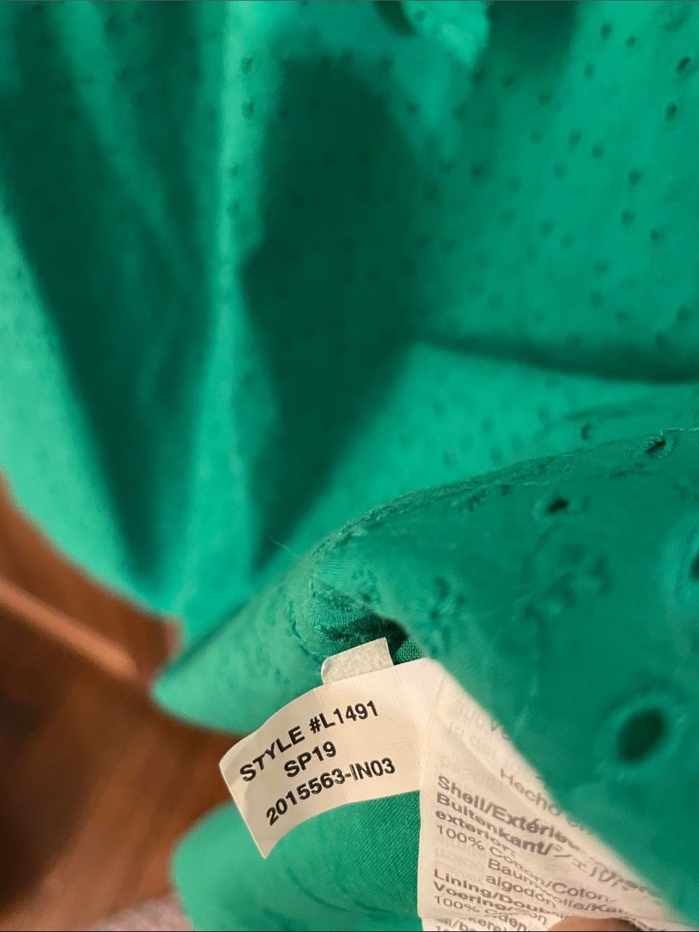 J. Crew Green Eyelet Tie-Waist Shirt Dress - Picture 6 of 6